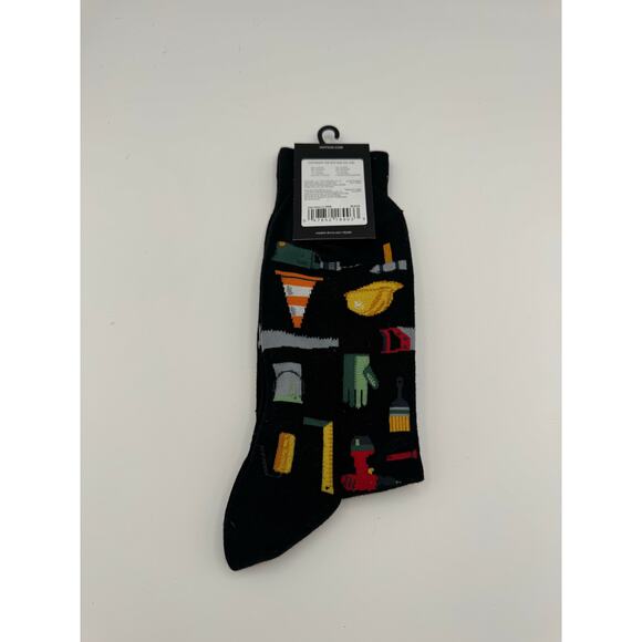 HOTSOX CONSTRUCTION/TOOLS MENS CREW SOCKS, SIZE 6-12, 1 PAIR BLACK, CASUAL/DRESS - Picture 2 of 2